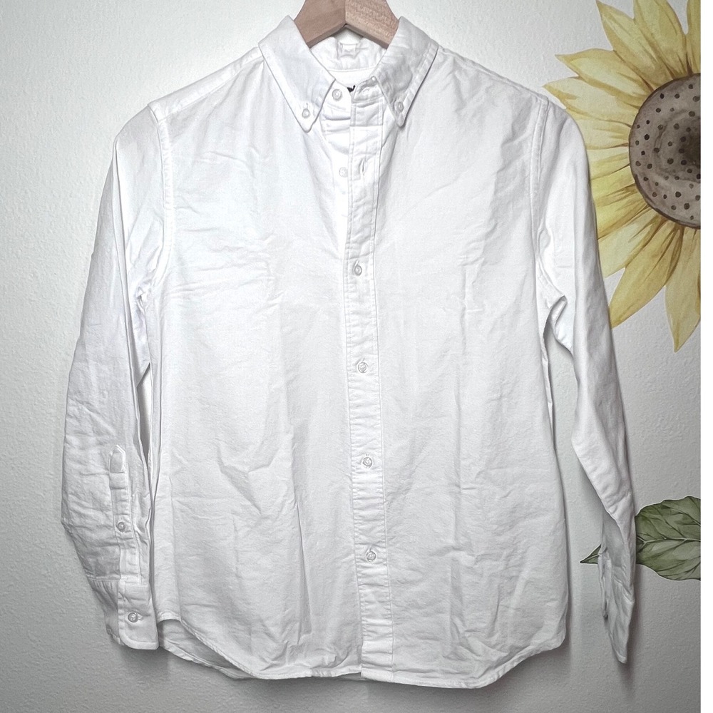 Crewcuts Kids White Cotton Long Sleeve Button Down Shirt Size 12 NWT